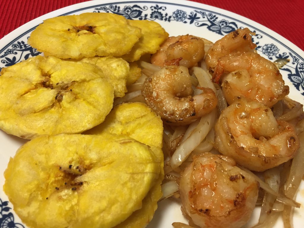 Garlic Shrimp with Tostones